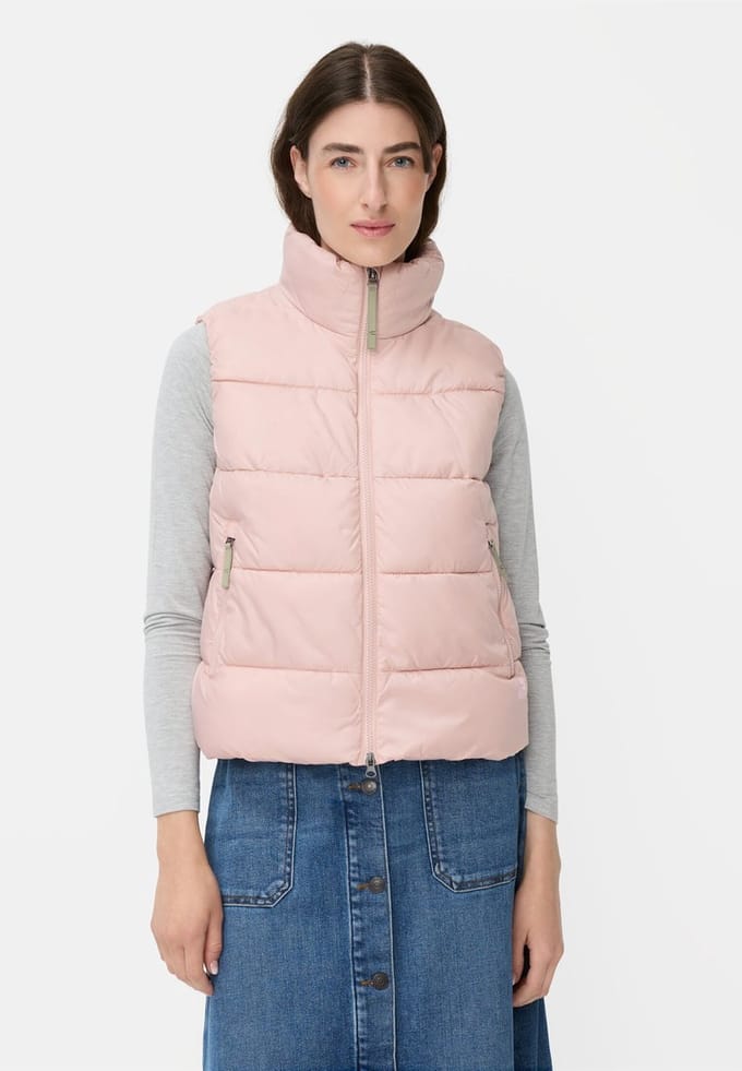 camel active Gewatteerd vest met tweewegrits - Maat womenswear-38 - Pink