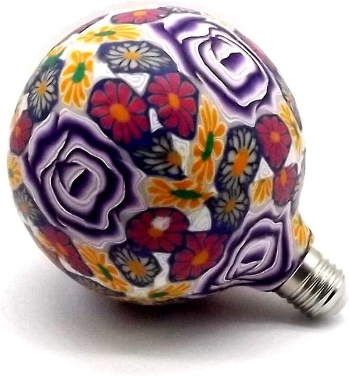 Decoratieve LED Gloeilamp - Bloemenlamp - Sfeerverlichting - Siliconen Bloemendesign - 16.5 cm Hoog - Violet