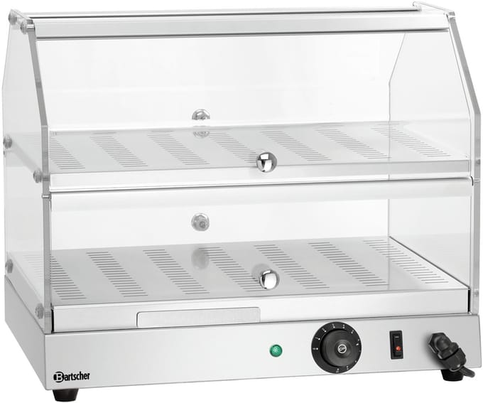 Bartscher Warmhoudvitrine BW20 - 2 Niveaus - Temp tot 85°C - 230V - 505x350x415mm