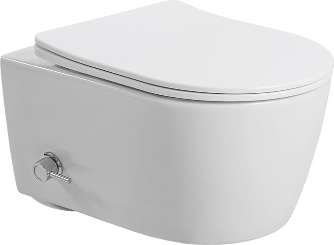 Kayvit Hangtoilet glans wit met bidet Tornado/rimless