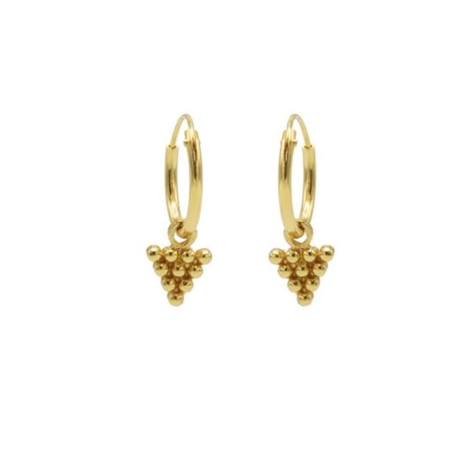 Karma symbols Oorring 10 dots grapes goud M2917