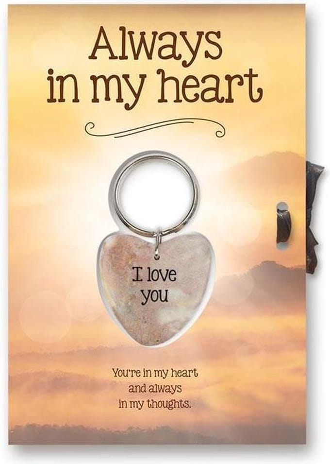 Gelukshart Sleutelhanger  Giftcard Always in my Heart