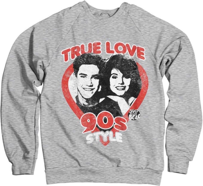 Saved By The Bell Sweater/trui -M- True Love 90's Style Grijs