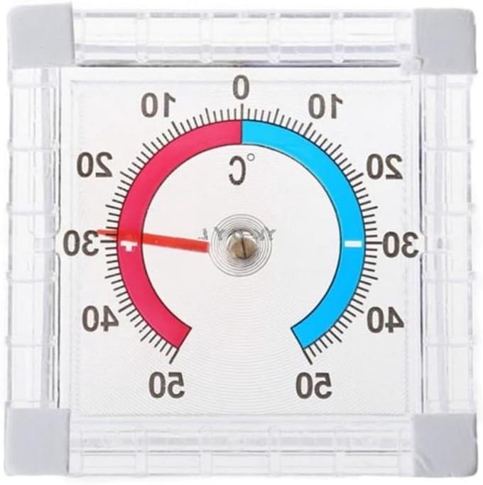Raamthermometer - Temperatuurmeter - Binnen en buiten - Zelfklevend ontwerp - 17 x 12 cm - Zoals afgebeeld