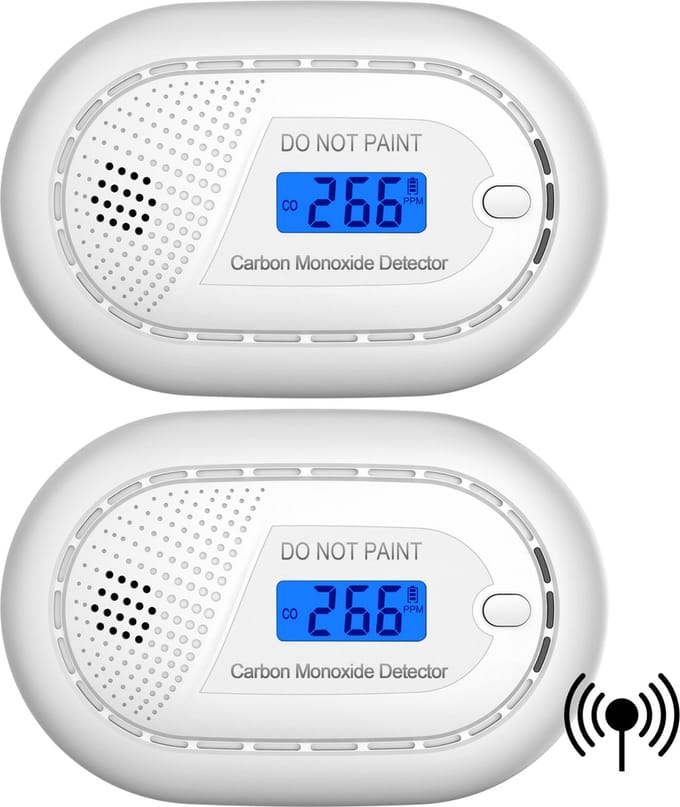Aroha Link Koolmonoxidemelder - 10 jaar batterij - Koppelbare CO melder - Koolstofmonoxidemelder, CO meter & CO gas detector koppelbaar - 2 stuks