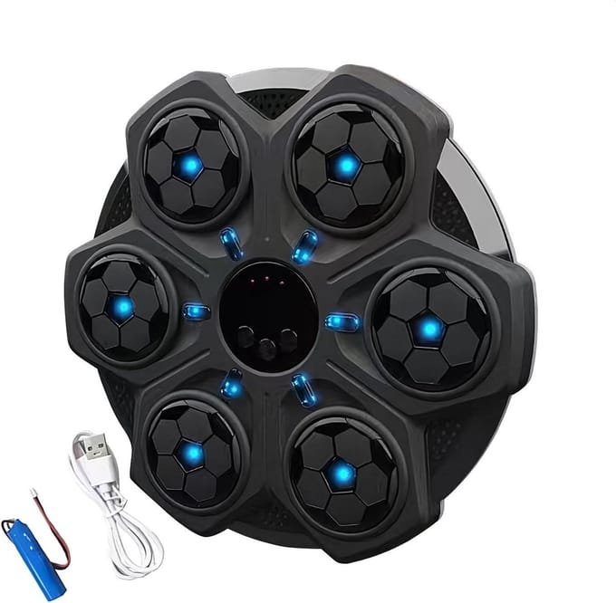 Muziek Boksmachine - Boksmuur Trainer - Interactieve Training - Dynamische LED Verlichting - 38 cm Breed - Zwart