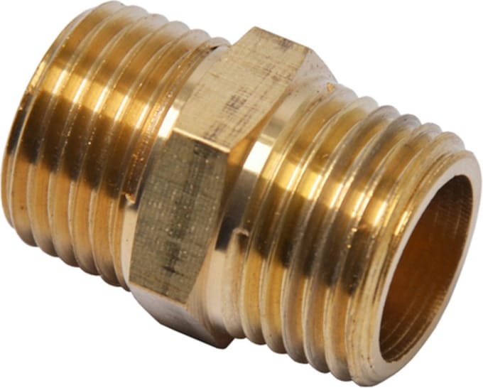 Draad Dubbele Nippel 3/8" X 3/8"
