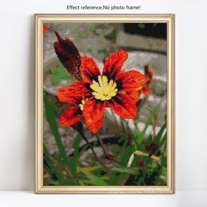 Diamant borduurwerk volledige ronde bloem en vlinder 5D DIY diamant schilderij kruissteek 20X30CM red