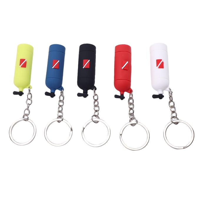 5 Stuks Duiken Sleutelhanger Silicone Scuba Zuurstoffles Vormige Sleutelhanger Duiktas Decor Accessoires gray