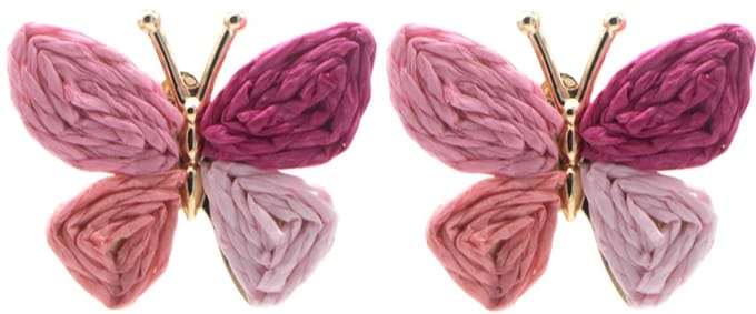 Oorbellen Vlinder – Kunststof – 4x3cm – Roze