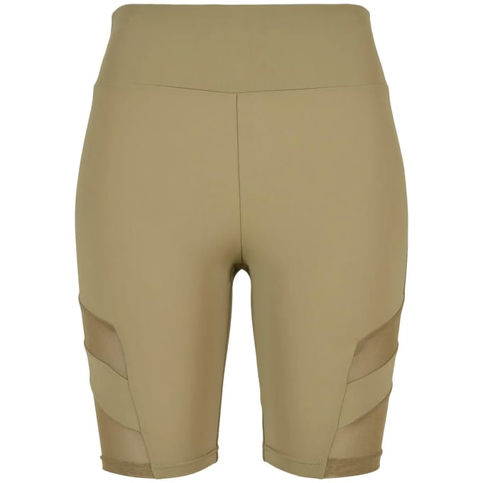 Urban Classics - High Waist Tech Mesh Korte cycle broek - XL - Groen