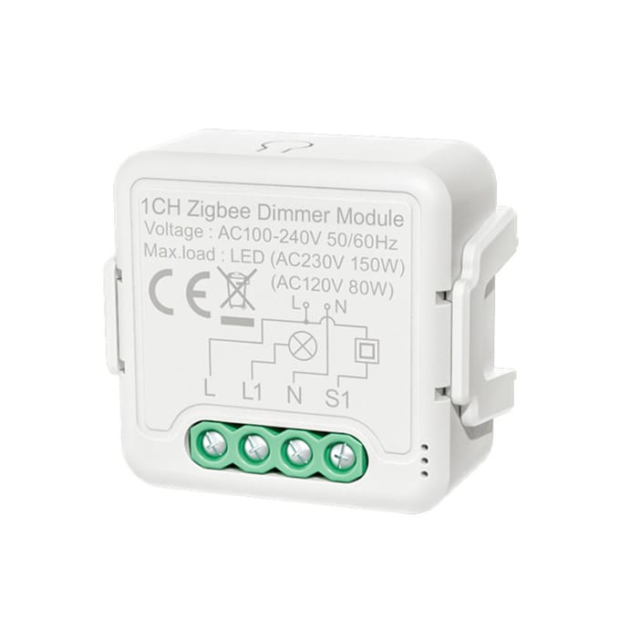 Zigbee Slimme Schakelmodule 2-Weg APP Afstandsbediening Spraakbesturing Timing Groepsdeling Compatibel dimmer switch & 1 way wit