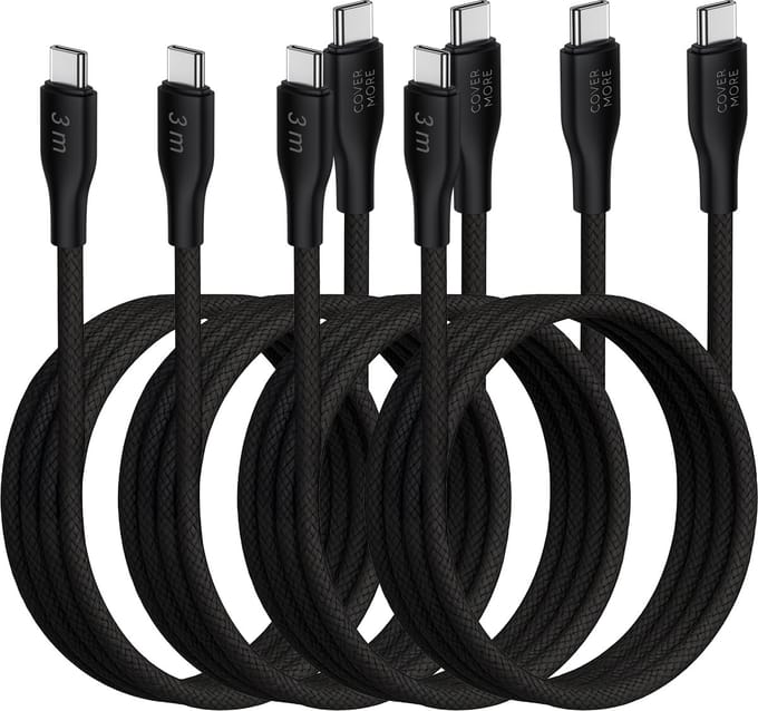 Oplader kabel geschikt voor Samsung galaxy telefoon en tablet - Usb C naar usb C - Oplaadkabel - 4 stuks - 3 meter - Lang