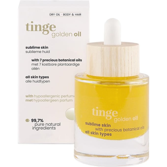 Tinge Golden Oil Sublime Skin | Droge Lichaamsolie Hydraterend Glow & Elasticiteit 30 Etherische olie
