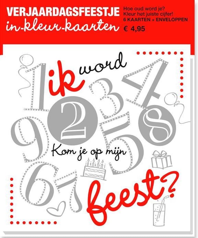 Set uitnodigingen kinderfeestje - cijfers