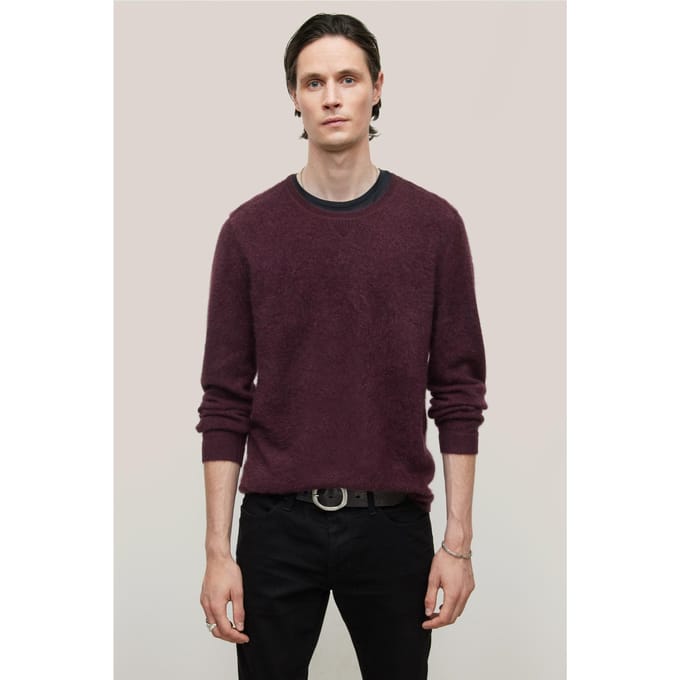 John Varvatos Jones Regular Fit Ls Brus Merlot Taglia: M | Maglioni a maglia Outlet | Uomo