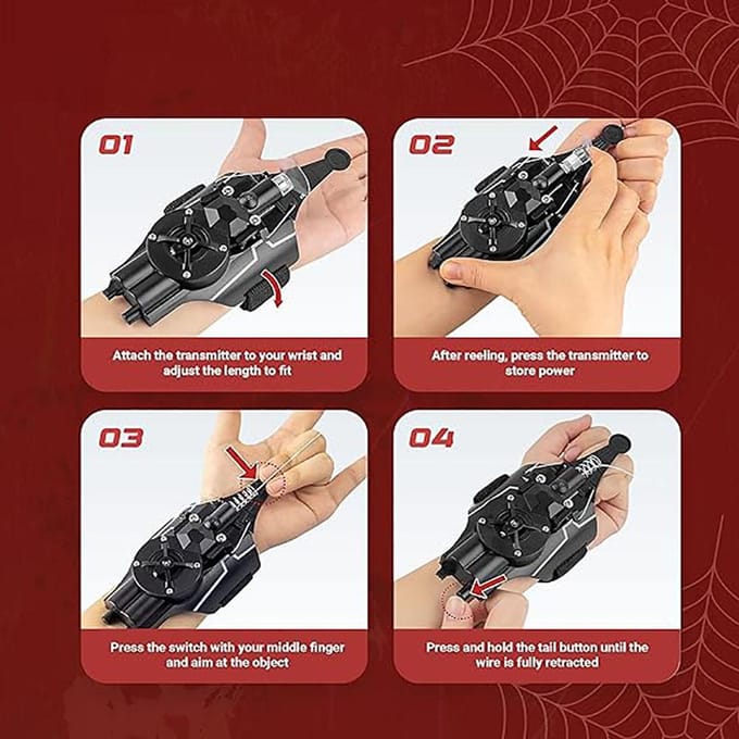 Spinnenwebschieter Web Kit Launcher String Shooters Speelgoed String Shooters Speelgoed voor Kinderen gray