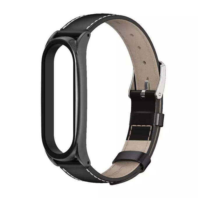 Xiaomi Mi Band 5 bandje leer (zwart)