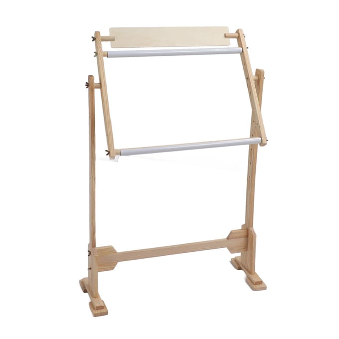 Verstelbare Borduurstandaard Hout Kruissteek Borduurframe Houder 360 Graden Gedraaid beige