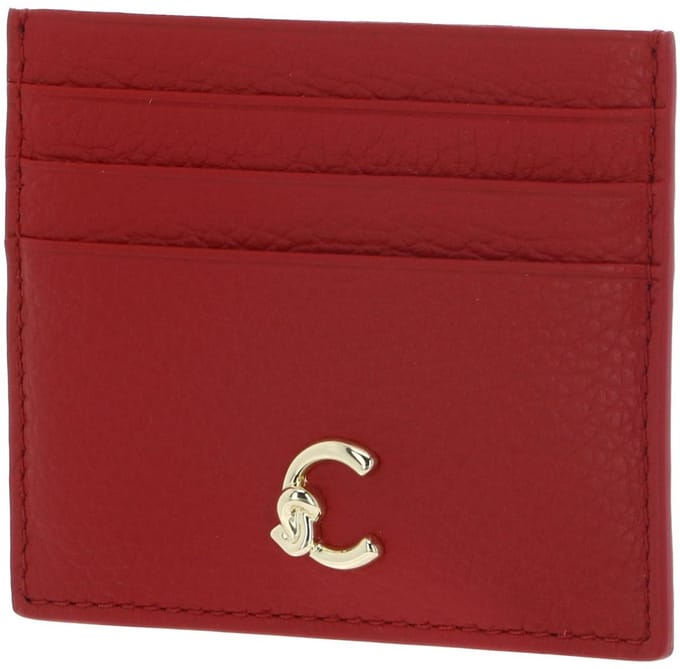 COCCINELLE Leren kaarthouder C-Me Document Holder Grained Leather Scarlet rood