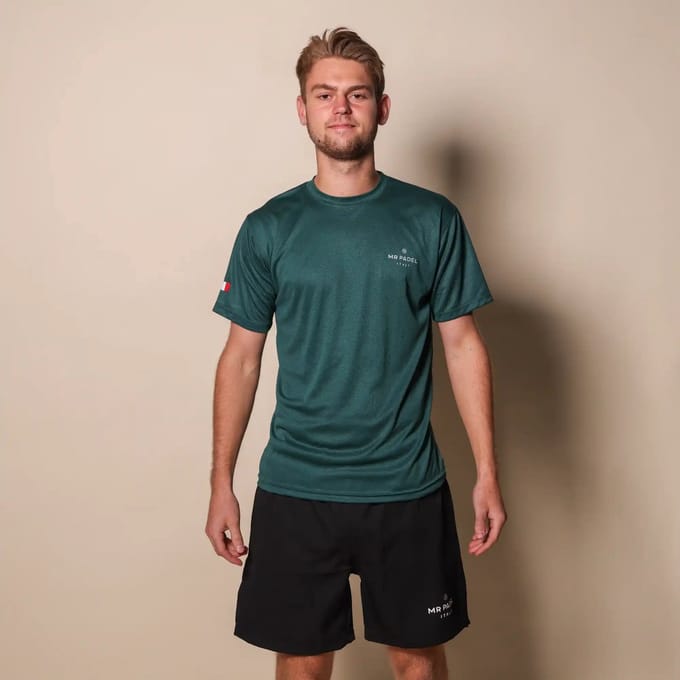 Padelshirt Slim fit Donker Groen - Maat S