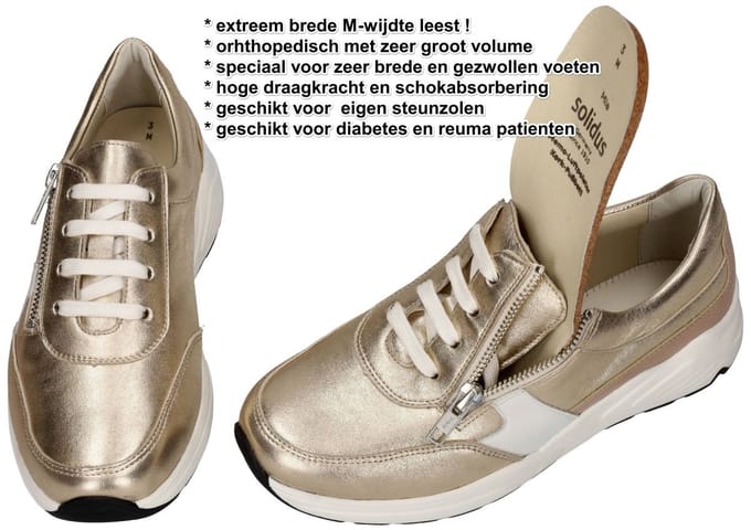 Solidus -Dames - goud - sneakers - maat 39.5