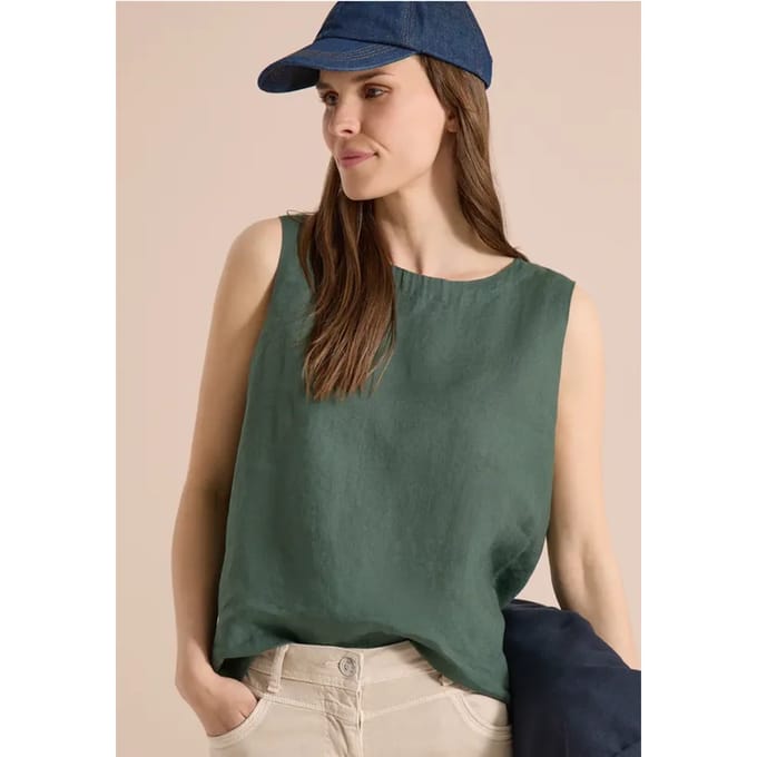 Linnen blouse met knoopdetails