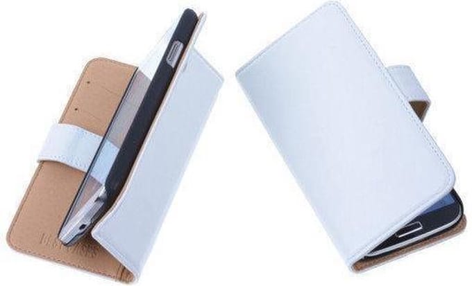 PU Leder Wit Hoesje Samsung Galaxy S3 Book/Wallet Case/Cover