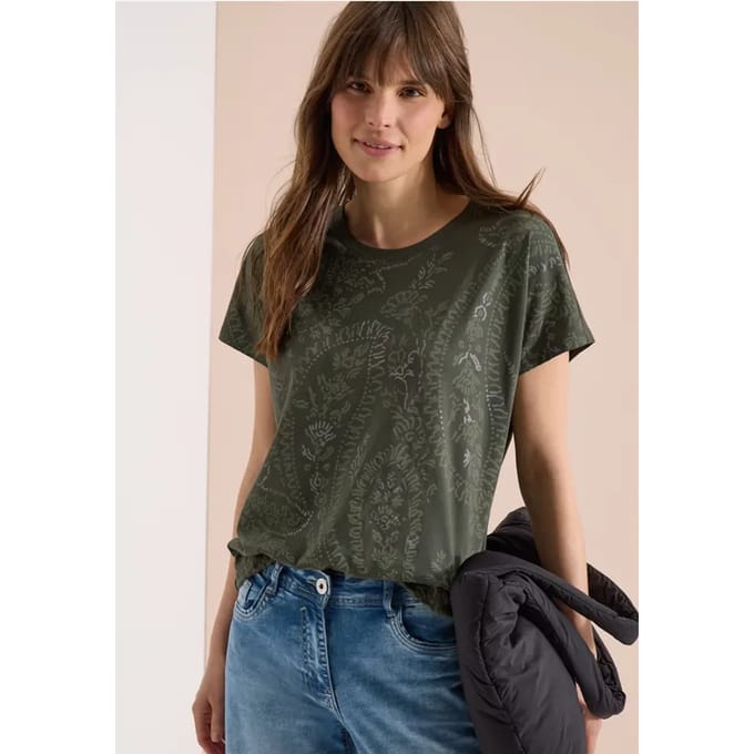 Shirt met ronde hals en frontprint