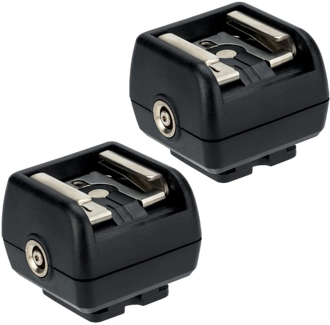 Allecto - Flash Hot Shoe Adapter - 2 Pack - Zwart - Synchronisatie voor flitsers - Geschikt voor ISO en Sony Multi Interface - 2