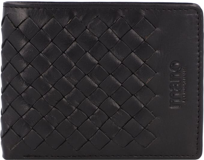 mano Don Luca Portemonnee Leer 10,5 cm - Jongens - Horizontaal - schwarz