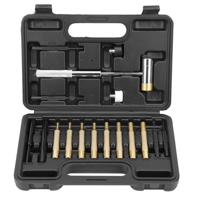 Ensemble de 17 poinçons, marteau à deux faces pour goupilles élastiques, laiton, acier inoxydable, outil de maintenance gray
