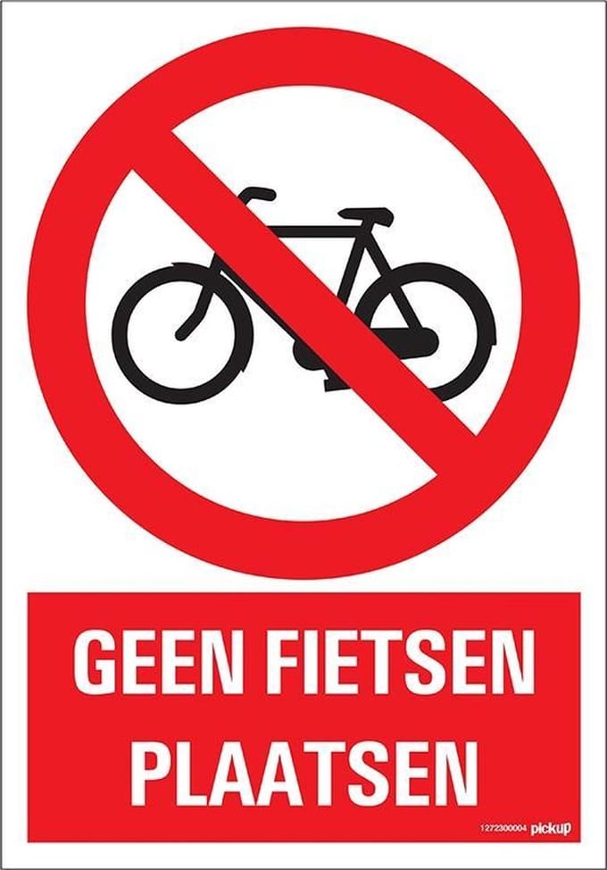 Pickup bord 23x33 cm Combinatie - Geen fietsen plaatsen