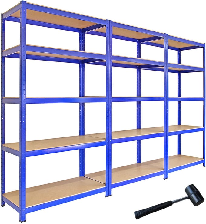 Magazijnstellingen t-rax - blauw - set van 3 - 5 legborden