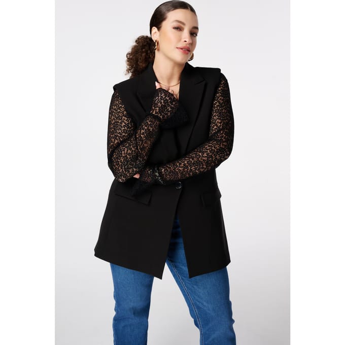 MS Mode Gilet Gilet met knoopsluiting