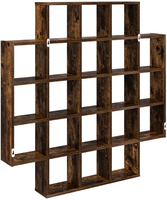 vidaXL - Wandplank - Gerookt - eiken - 100 - x - 13 - x - 100 - cm - Bewerkt - hout