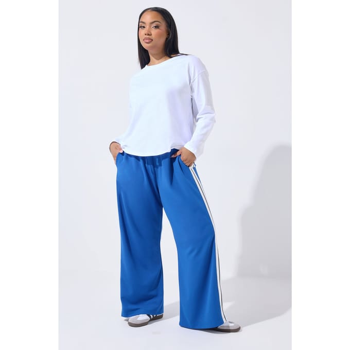 Limited Collection Blauwe Gestreepte Broek Met Wijde Pijpen Size 48