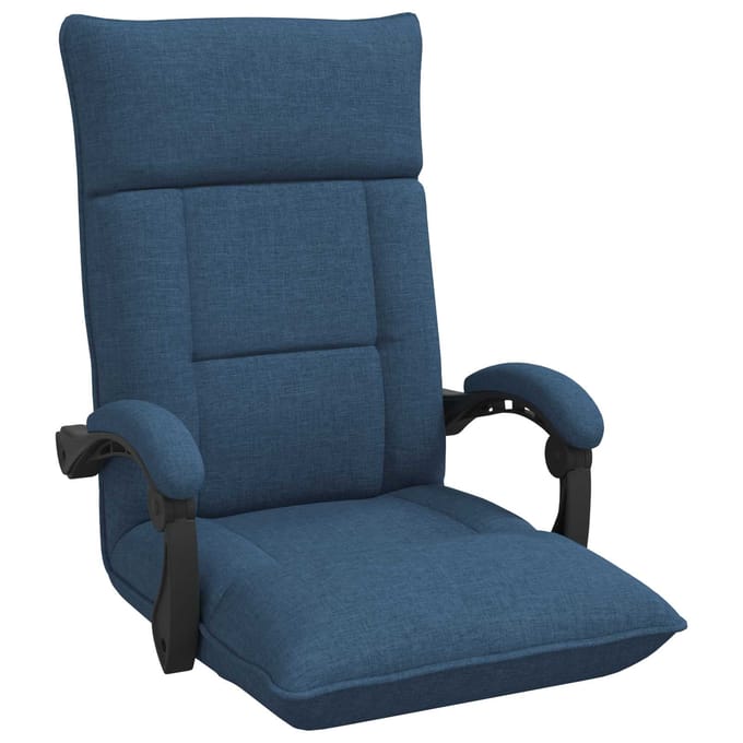 vidaXL - Verstelbare - vloostoel - Blauw - Stof