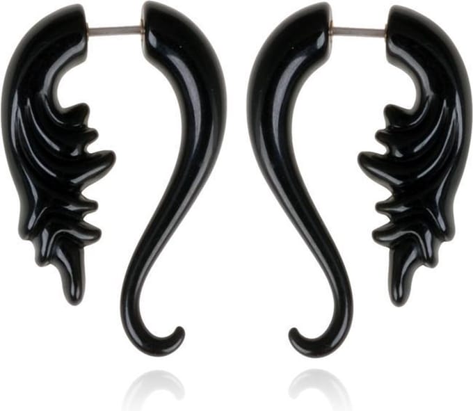 Tribal bone oorbellen Black Tail