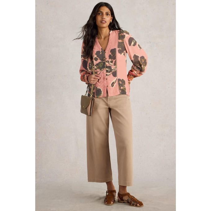 White Stuff Paloma Top Pink Print Größe: 6 | Longsleeves Outlet | Damen | Rosa