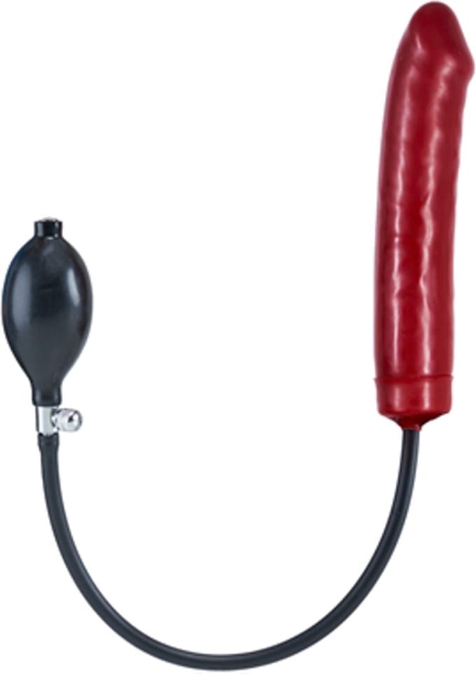 Opblaasbare dildo harde ( schuim) kern - rood small