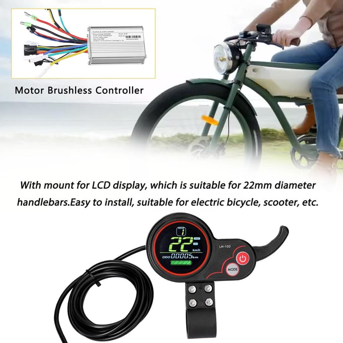 Motorborstelloze controller met waterdicht LCD-display Bedieningspaneel 24V-48V 350W borstelloos veelkleurig