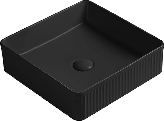 Mexen Grovo opbouw waskom geribbeld 41 x 41 cm, zwart mat - 22304185