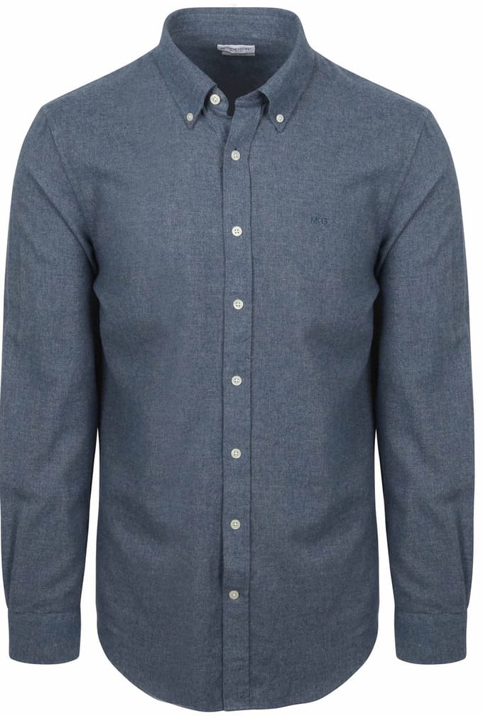 McGregor Overhemd Flanel Melange Blauw - Maat S - Heren - Overhemden Casual