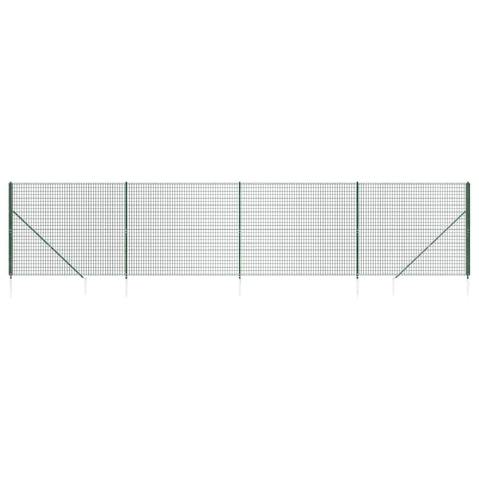 vidaXL - Draadgaashek - met - grondankers - 2x10 - m - groen