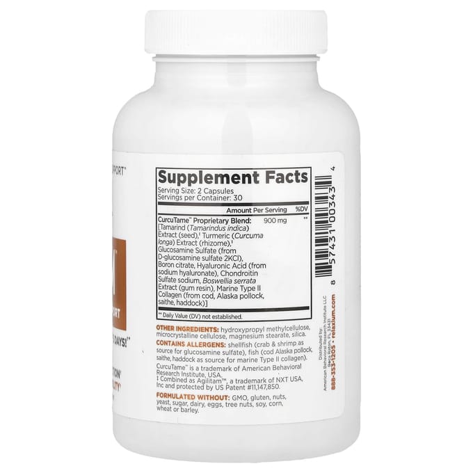 Flexium®, Curcutame™, 60 Capsules, Niet Verslavend