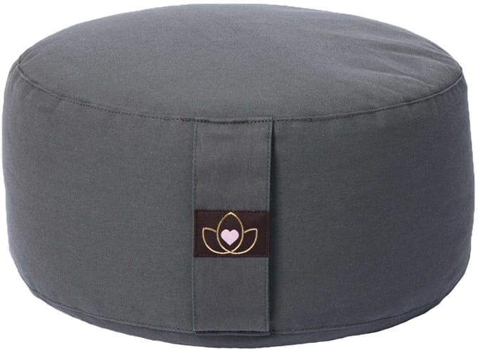 Meditatiekussen eco antraciet rond - Lotus | Yoga kussen