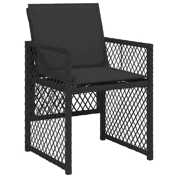 vidaXL - 5-delige - Tuinset - met - kussens - poly - rattan - zwart