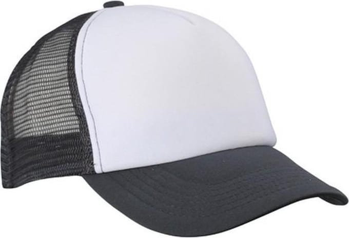 Myrtle Beach Volwassenen Unisex 5 Panel Polyester Mesh Cap (Wit/Grafietgrijs)