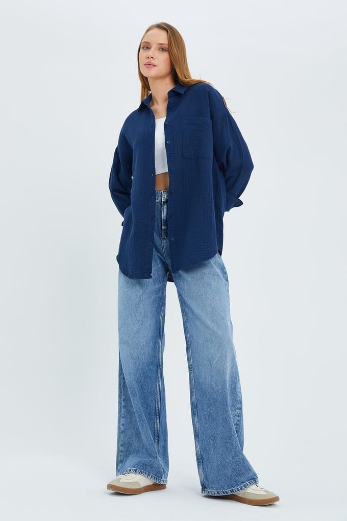 Oversized Shirt met Pocketdetail